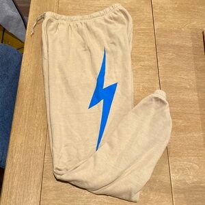 Aviator Nation Bolt Sweatpants - Sand / Blue